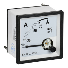 Амперметр IEK Э47 75/5А класс точности 1.5, 72 х 72 мм [IPA10-6-0075-E]