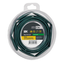 Термоусаживаемая трубка IEK ТТУ нг-LS 4/2, зеленая, 2 м [UDR12-004-002-002-K06-T]