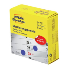 Этикетки-точки в диспенсере Avery Zweckform, Ø 19 мм, синий (250 шт) [3857]