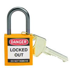 Замки нейлоновые компактные Brady, алюминиевые дужки, 25 мм, Ø 4.7 мм, оранжевые, 6 шт [gws814119]