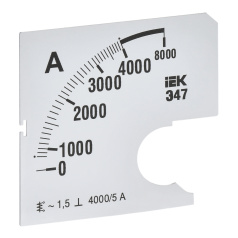 Шкала сменная для амперметра IEK Э47 4000/5А класс точности 1.5, 72 х 72 мм [IPA10D-SC-4000]