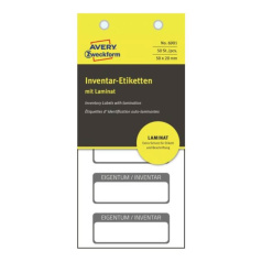 Самоламинирующиеся инвентарные этикетки Avery Zweckform, 50 х 20 мм, белая с черной рамкой, рукописная (50 шт) [6901]