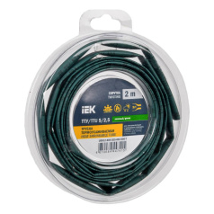 Термоусаживаемая трубка IEK ТТУ нг-LS 5/2.5, зеленая, 2 м [UDR12-005-D25-002-K06-T]