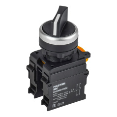 Переключатель длинная ручка на 2 положения IEK MASTER, 1NO+1NC чёрный [MI-SW60-11XB2-3-25-2-K02]