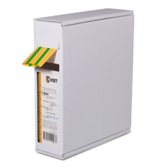 Термоусадочная трубка КВТ Т-BOX-6/3 желто-зеленая, в евро-боксах по 10 метров [65605]