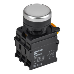 Кнопка с подсветкой IEK MASTER Ø 22 мм, 1NO+1NC, белая [MI-BT60-11D-3-12-K01]
