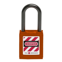 Замок блокировочный с нейлоновой дужкой, 76.2 мм, Ø 6.2 мм, дисковый цилиндр, оранжевый [gwr001DN76ORG]