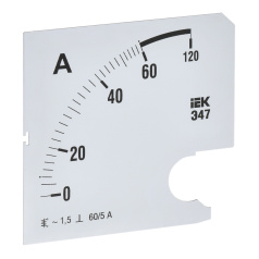 Шкала сменная для амперметра IEK Э47 60/5А класс точности 1.5, 96 х 96 мм [IPA20D-SC-0060]