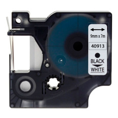 Лента совместимая Dymo S0720680/40913, 9 мм, черный на белом