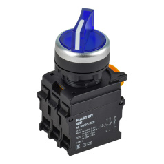 Переключатель с подсветкой на 2 положения IEK MASTER 1NO+1NC, синий [MI-SW60-11XD-3-14-2-K07]