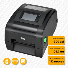 Термотрансферный принтер TSC TH340T, 300 dpi, LCD, 6 ips, USB, USB-хост, RS-232, Ethernet [TH340-A001-0002]