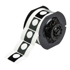 Этикетки Brady B30EP-167U-593-BK под кнопку, полиэстер, 30.48 х 38.1 мм, Ø 22.5 мм, черные, 235 шт [gws118060]