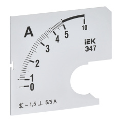 Шкала сменная для амперметра IEK Э47 5/5А класс точности 1.5, 72 х 72 мм [IPA10D-SC-0005]