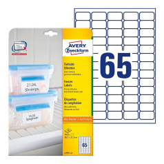 Морозостойкие этикетки Avery Zweckform, белые, 38.1 x 21.2 мм, 65 этикеток на листе А4 (25 листов) [L7971-25]