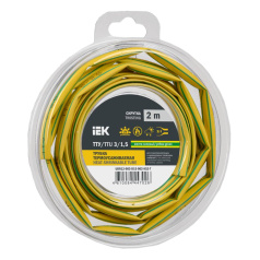 Термоусаживаемая трубка IEK ТТУ нг-LS 3/1.5, желто-зеленая, 2 м [UDR12-003-D15-002-K52-T]
