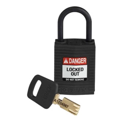 Замок SafeKey нейлоновый Brady компактный, нейлоновая дужка, 25 мм, Ø 4.3 мм, черный [gws150184]