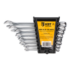 Набор комбинированных гаечных ключей КВТ НКК-8 (8-19) PROFESSIONAL, 8 шт (78366)