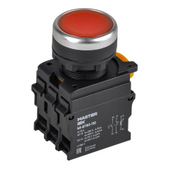Кнопка с подсветкой IEK MASTER Ø 22 мм, 1NO+1NC, красная [MI-BT60-11D-3-12-K04]