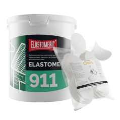 Ремкомплект Elastomeric 911: гидроизоляционная мастика 6 кг (сигнально-белый) и заплатка Elastomeric Chips Ø 7 мм