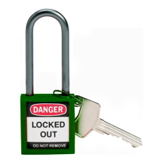 Замки нейлоновые компактные Brady, алюминиевые дужки, 50 мм, Ø 4.7 мм, зеленые, 6 шт [gws814138]