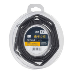Термоусаживаемая трубка IEK ТТУ нг-LS 6/3, черная, 2 м [UDR12-006-003-002-K02-T]