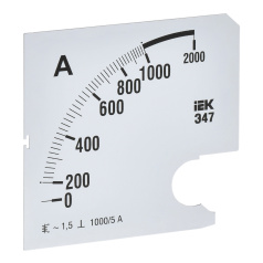 Шкала сменная для амперметра IEK Э47 1000/5А класс точности 1.5, 96 х 96 мм [IPA20D-SC-1000]