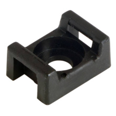 Площадка для крепления стяжки Rexant ПС-2 с монтажным отверстием, 22x16 мм, черная (100 шт) [07-2103]