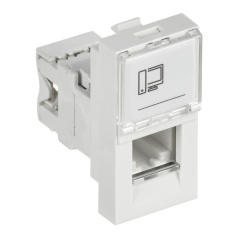 Розетка компьютерная RJ45 IEK PRIMER РКИ-10-00-П-6 UTP кат. 6 (1 модуль) белая [PR-KK40D-RI-0-1-C06U-K01]