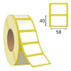Термотрансферные этикетки ПЛГ 58 х 40 мм, белые (700 шт в рулоне)