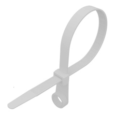 Хомут-стяжка нейлоновая под винт Rexant 200 x 4.3 мм, белая (100 шт) [07-0204]