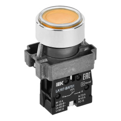 Кнопка управления IEK LA167-BAF51 Ø 22 мм, 1NO, желтая [BBT20-BAF51-1-22-67-K05]