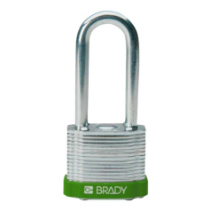 Замки стальные ламинированные Brady, стальные дужки, 51 мм, Ø 6.5 мм, зеленые, 6 шт [gws814108]