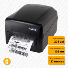 Термотрансферный принтер Godex GE300 U, 203 dpi, 5 ips, USB [011-GE0A22-000]