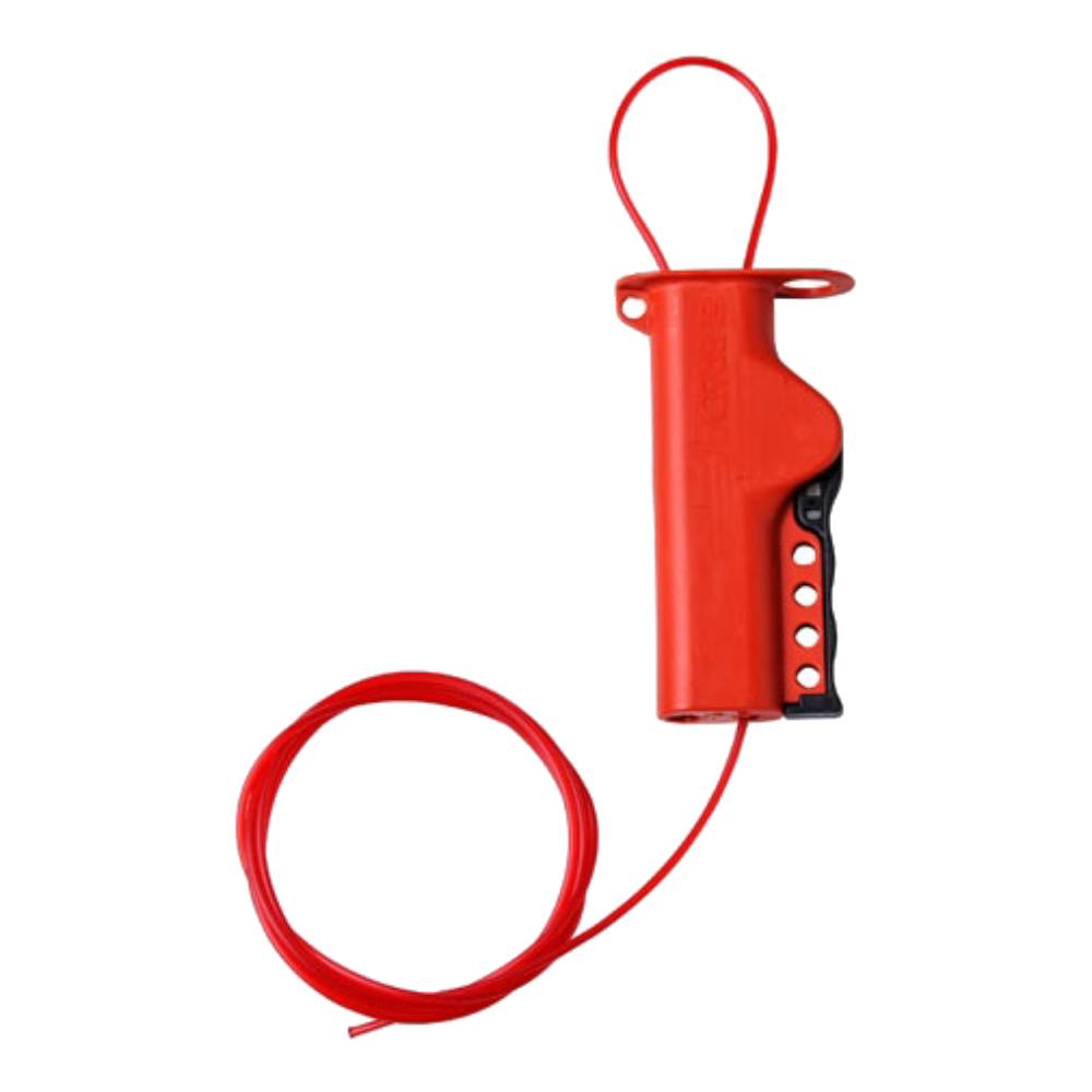 Тросовый блокиратор Brady APCLO, стальной трос в виниловой оболочке, Ø 4.8 мм, 2.4 м, красный [gws50943]