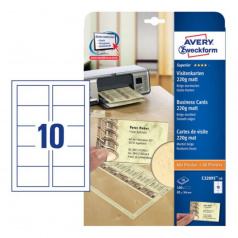 Заготовки для визиток Avery Zweckform, 85 х 54 мм, бежевый мрамор, матовые, 10 шт на листе А4 (10 листов) [C32095-10]