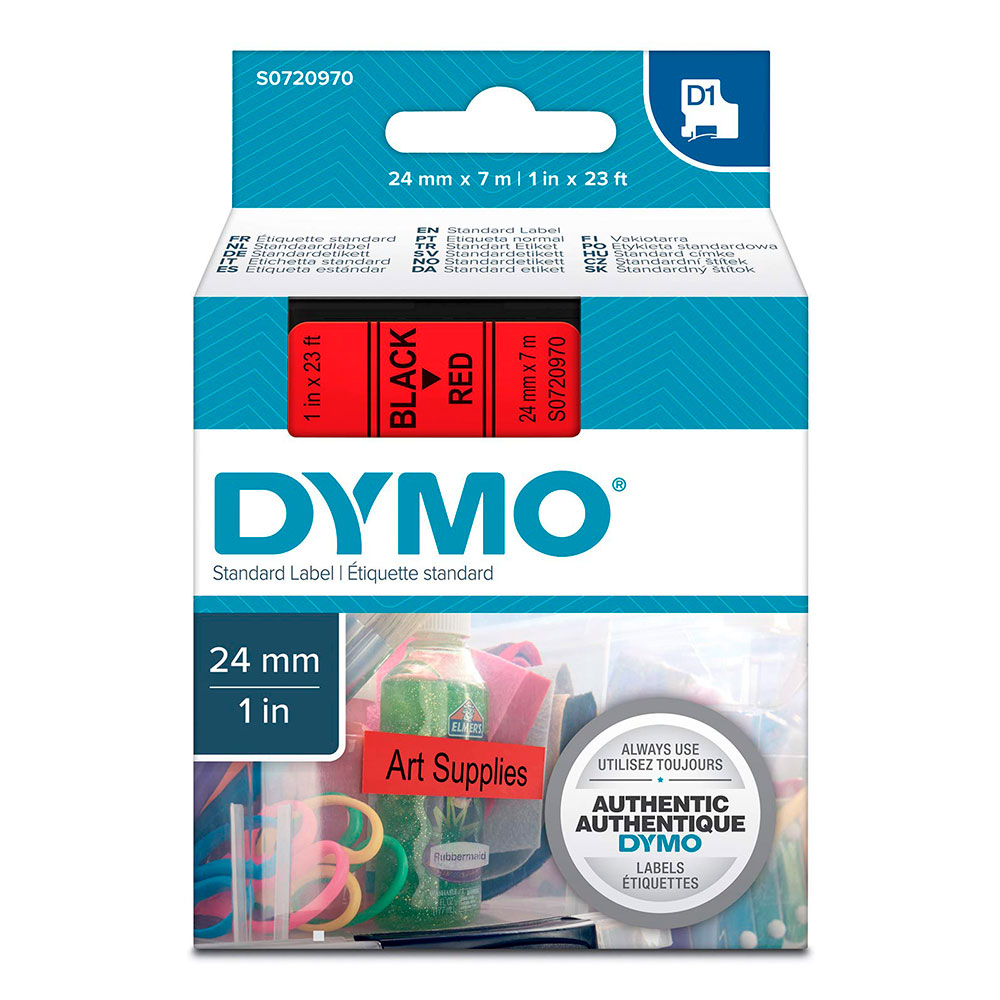 Картридж Dymo S0720970/53717, 24 мм, черный на красном