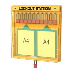 Блокировочная закрытая станция, поликарбонат, 10 держателей для замков и 2 кармана А4 [gwrB206]