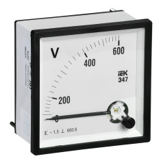 Вольтметр IEK Э47 600В класс точности 1.5, 72 х 72 мм [IPV10-6-0600-E]