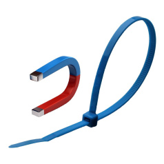 Кабельные стяжки нейлоновые Fortisflex КСС "Magnetic" металлодетектируемые, 5х200, синие (100 шт) [82022]