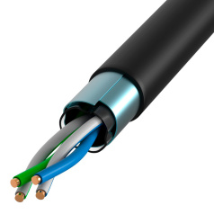 Кабель витая пара ITK F/UTP, категория 5E, 2х2х24AWG, LDPE, черный [LC3-C5E02-339]