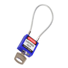 Замок нейлоновый компактный Brady с гибкой дужкой, 107 мм, Ø 4.7 мм, синий [gws146122]