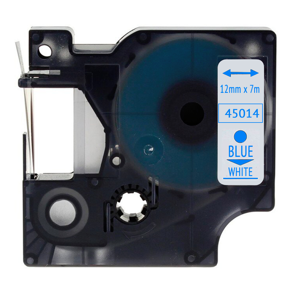 Лента совместимая Dymo S0720540/45014, 12 мм, синий на белом