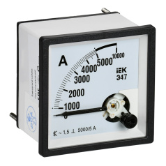 Амперметр IEK Э47 5000/5А класс точности 1.5, 72 х 72 мм [IPA10-6-5000-E]