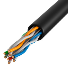 Кабель витая пара ITK U/UTP, категория 6, 4х2х23AWG, LDPE, черный [LC3-C604-139]