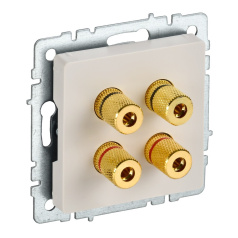 Аудиорозетка IEK BRITE 4-местная РА10-БрКр бежевый [BR-S40-K10]