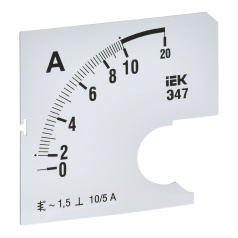 Шкала сменная для амперметра IEK Э47 10/5А класс точности 1.5, 72 х 72 мм [IPA10D-SC-0010]