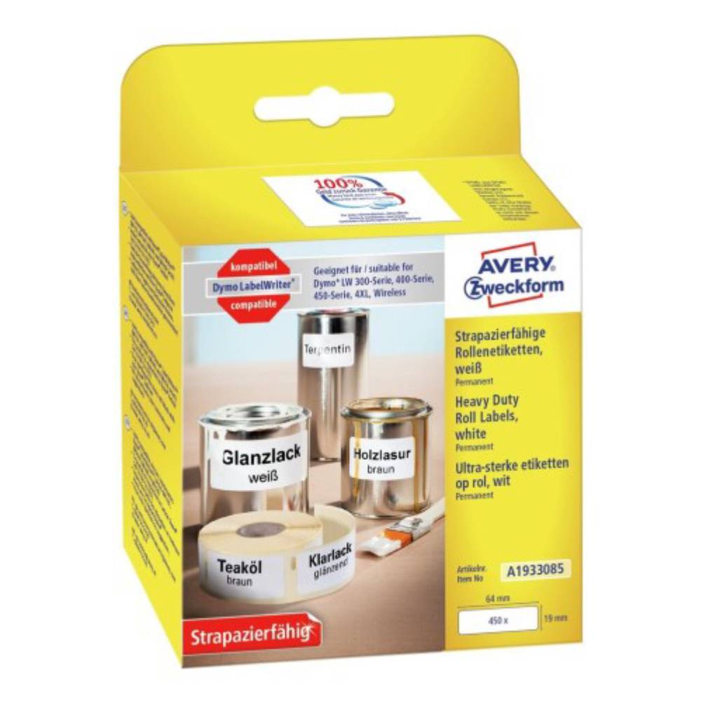 Этикетки Avery Zweckform для принтеров Dymo LW, 19 х 64 мм (450 шт) [А1933085]