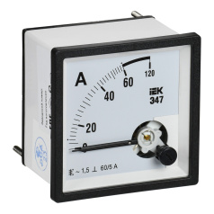 Амперметр IEK Э47 60/5А класс точности 1.5, 72 х 72 мм [IPA10-6-0060-E]