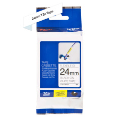 Картридж Brother TZe-FX251, 24 мм, черный на белом [TZeFX251]