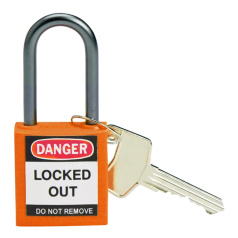 Замки нейлоновые компактные Brady, алюминиевые дужки, 38 мм, Ø 4.7 мм, оранжевые, 6 шт [gws814129]